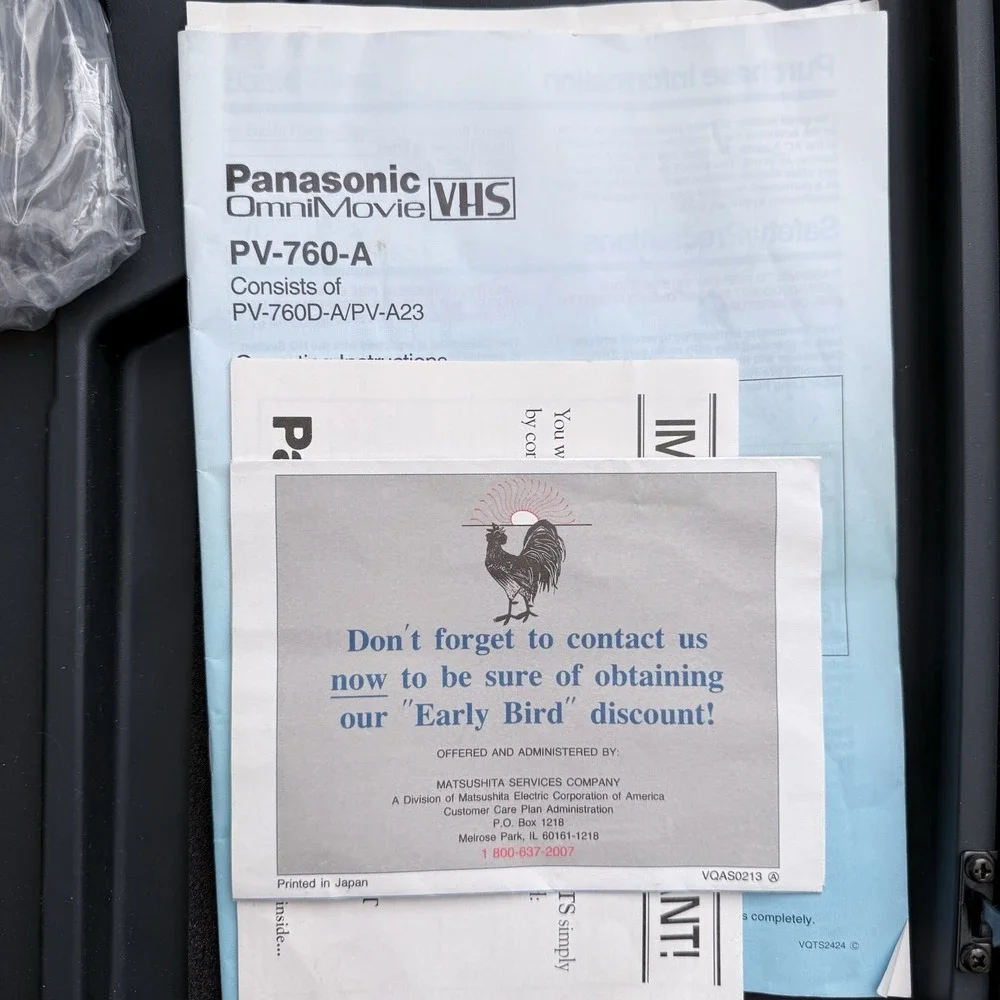 Vintage Panasonic OmniMovie PV-760-A VHS Camcorder POWERS ON